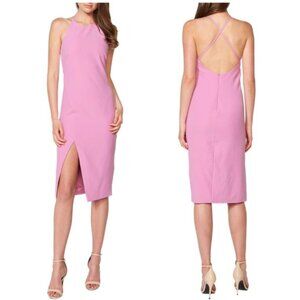 Bardot Vera Open Back Pink Strappy Halter Dress 8